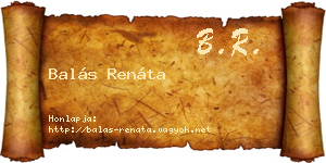 Balás Renáta névjegykártya
